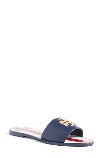 Women's Tory Burch Logo Slide Sandal M - Blue