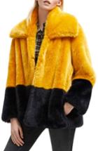 Women's French Connection Sebille Faux Fur Jacket - Yellow