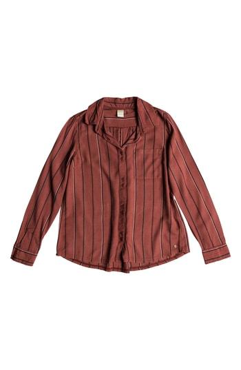 Women's Roxy Concrete Streets Stripe Shirt - Pink