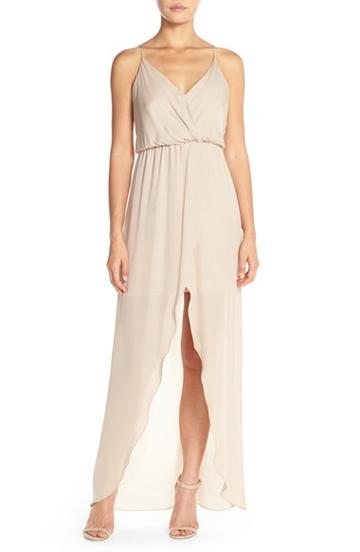 Women's Maids Rory Beca 'jones' Silk Georgette Faux Wrap Gown
