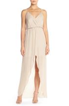 Women's Maids Rory Beca 'jones' Silk Georgette Faux Wrap Gown
