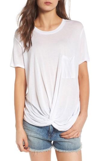 Women's Hinge Twist Hem Tee, Size - White