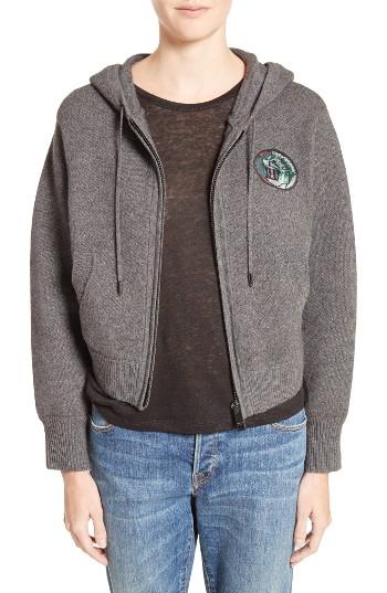 Women's Burberry Chienti Wool & Cashmere Hoodie - Grey
