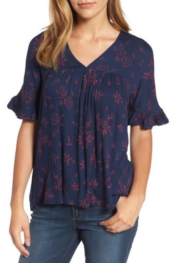 Women's Lucky Brand Ruffle Sleeve Top