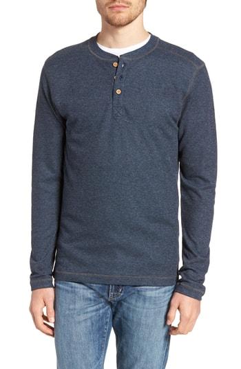 Men's Vintage 1946 Rib Knit Long Sleeve Henley - Blue
