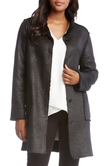 Women's Karen Kane Faux Shearling Coat - Black