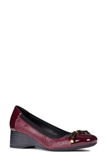Women's Geox Audalya Wedge Pump Us / 35eu - Burgundy