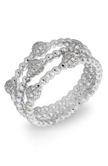 Women's Bony Levy Pave Ball Bead Three-row Diamond Ring (nordstrom Exclusive)