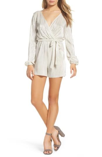 Women's Bardot Ziggy Pleated Romper - Metallic