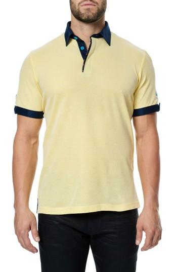 Men's Maceoo Woven Trim Polo (l) - Yellow