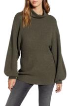 Women's Topshop Raglan Turtleneck Neck Sweater Us (fits Like 0) - Grey