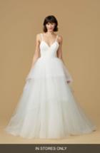 Women's Nouvelle Amsale Mischa Strappy Tulle Ballgown, Size In Store Only - Ivory