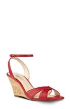 Women's Nine West Kami Ankle Strap Wedge Sandal M - Red