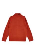 Women's Topshop Mock Neck Sweater Us (fits Like 10-12) - Brown