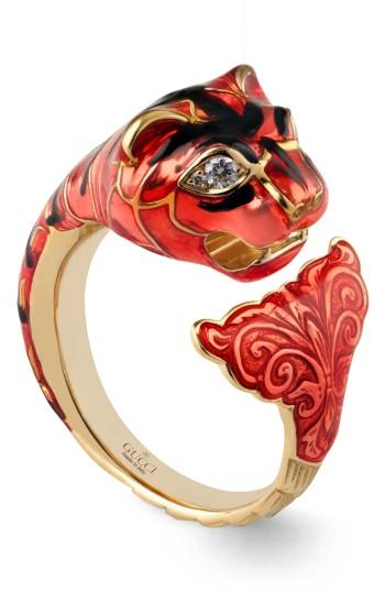 Women's Gucci Le Marche Feline Head Ring