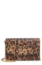 Women's Dolce & Gabbana Leather Wallet On A Chain - Brown