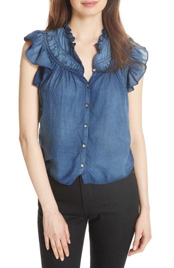 Women's La Vie Rebecca Taylor Sleeveless Denim Top - Blue