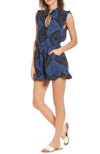 Women's Lira Clothing Madison Bandana Print Romper - Blue
