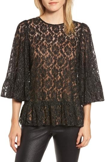 Women's Michael Michael Kors Metallic Lace Top - Metallic