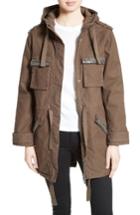 Women's The Kooples Hooded Military Parka - Green