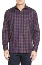 Men's Bugatchi Classic Fit Plaid Sport Shirt - Black