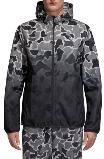 Men's Adidas Orignals Camo Dip Dye Windbreaker - Green