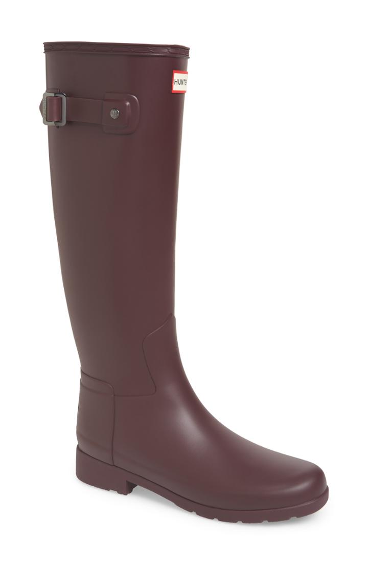Women's Hunter Original Refined Rain Boot Regular Calf M - Burgundy