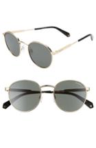 Women's Polaroid 51mm Polarized Round Sunglasses - Gold/ Green