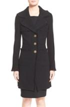 Women's St. John Collection Fringe Trim Milano Pique Knit Coat