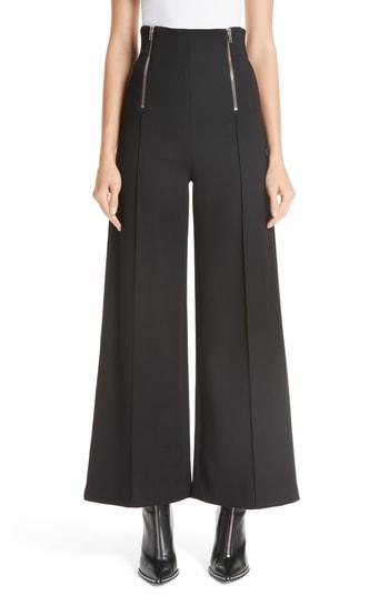 Women's Alexander Wang Zipper Detail Wide Leg Pants - Black