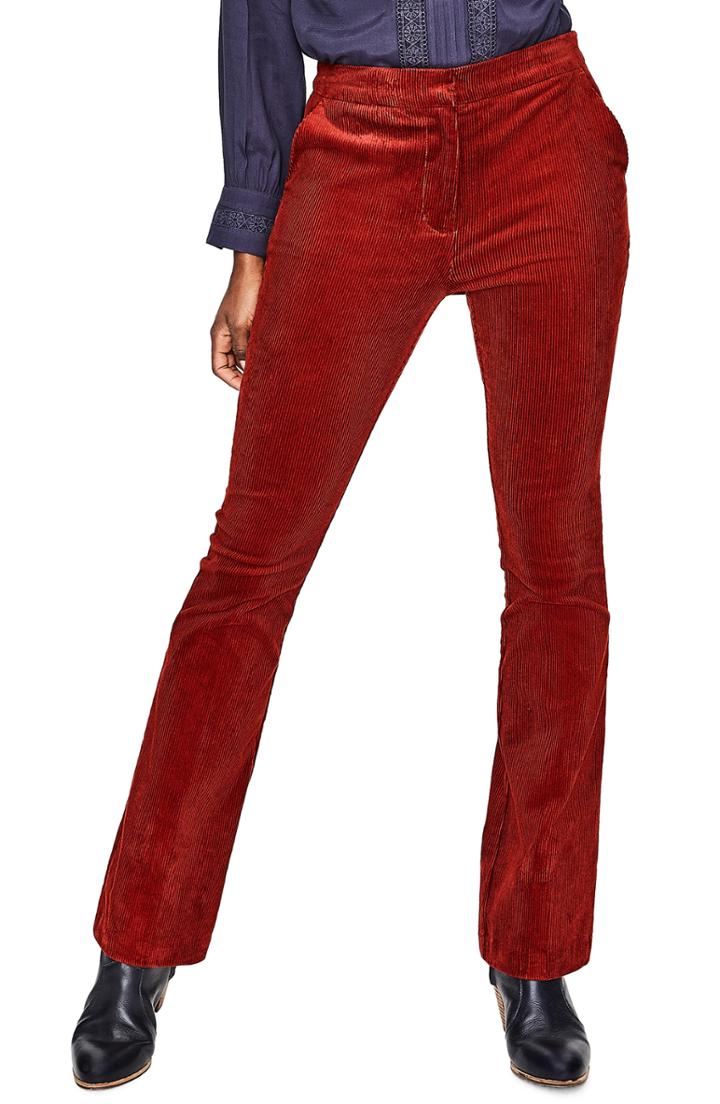 Women's Boden Stirling Stretch Cotton Corduroy Pants - Burgundy
