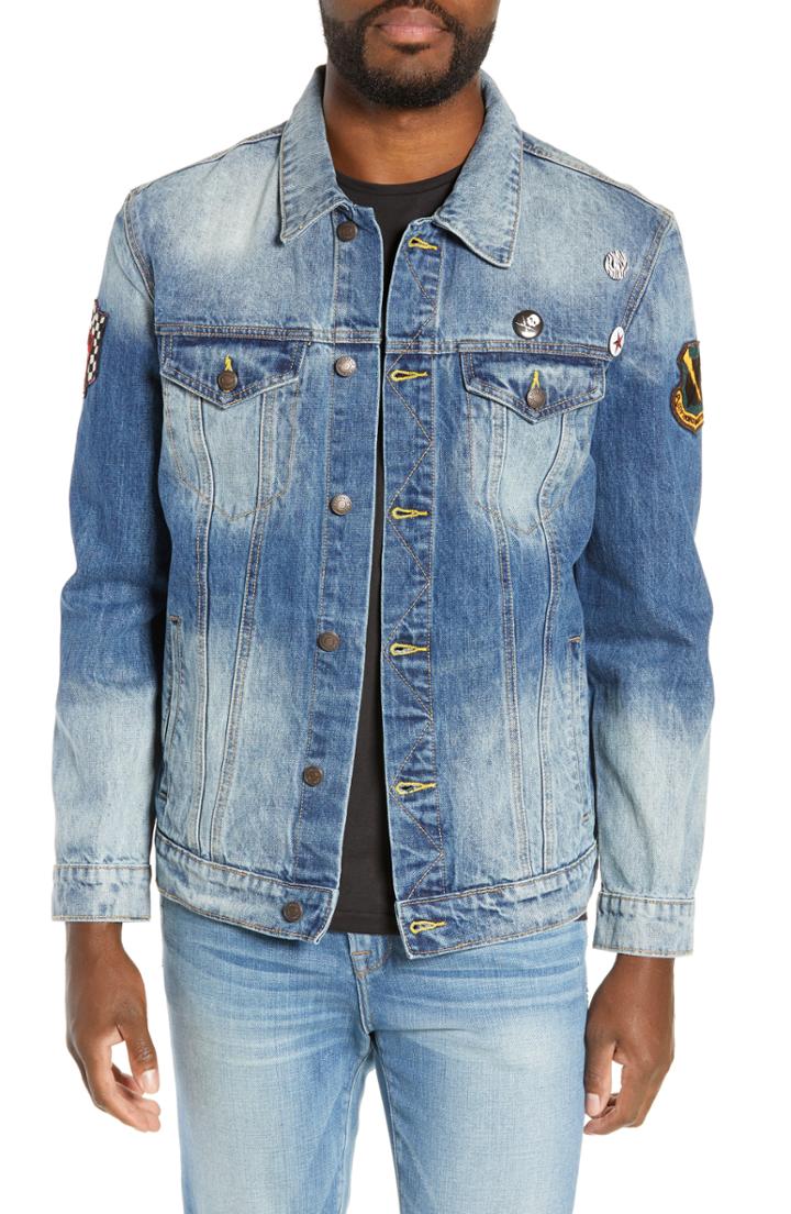 Men's Dragonfly Clothing Tiki Torch Denim Jacket