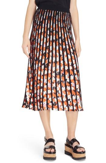 Women's Kenzo Knit Pleated Midi Skirt - Black