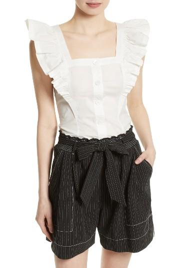 Women's Tracy Reese Ruffle Peasant Shirt - White