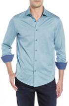 Men's Bugatchi Regular Fit Knit Sport Shirt - Blue