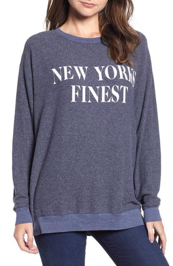 Women's Wildfox Roadtrip - New York's Finest Pullover - Grey