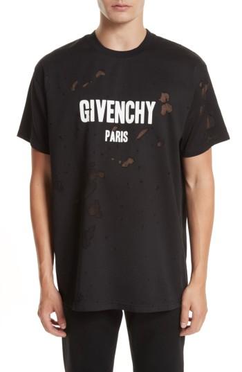 Men's Givenchy Colombian Fit Distressed Logo T-shirt