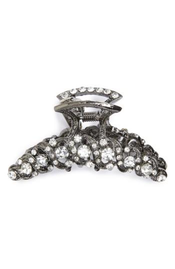 Tasha Crystal Embellished Hair Clip, Size - Metallic