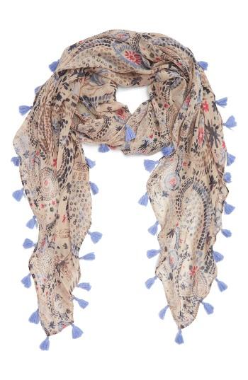 Women's Hinge Embroidered Fringe Scarf