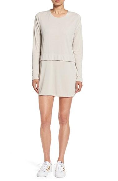 Women's Sincerely Jules 'savoy' Long Sleeve Shirtdress, Size - Grey