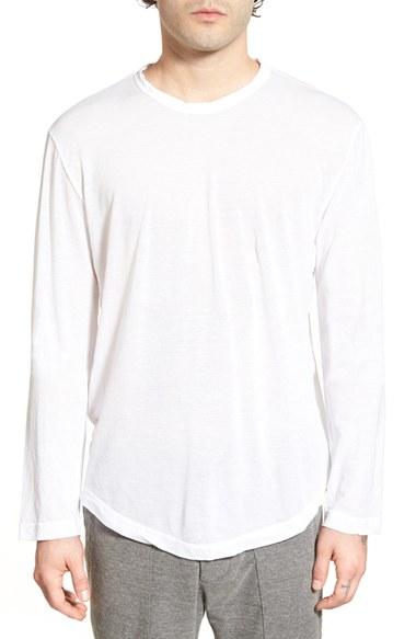 Men's James Perse Long Sleeve Crewneck T-shirt (l) - White