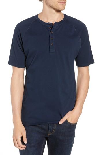 Men's M.singer Short Sleeve Henley, Size - Blue