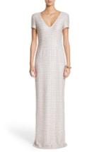 Women's St. John Evening Sequin Scallop Knit Column Gown