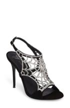 Women's Giuseppe Zanotti Embellished Spiderweb Sandal .5 M - Black