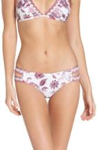 Women's Becca Tahiti Split Tab Hipster Bikini Bottoms - White