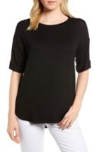 Women's Gibson High/low Short Sleeve Top - Black