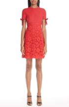Women's Valentino Bow Detail Lace Dress - Red