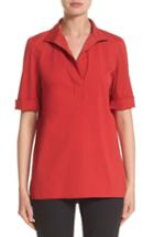 Women's Lafayette 148 New York Daley High/low Blouse, Size - Red