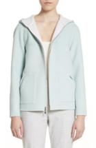 Women's St. John Collection Reversible Wool & Angora Blend Sweatshirt, Size - Green