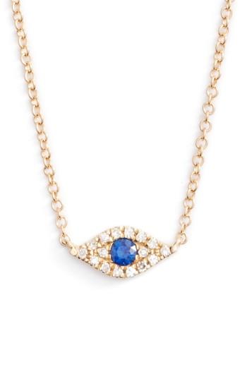 Women's Ef Collection Evil Eye Diamond & Sapphire Pendant Necklace